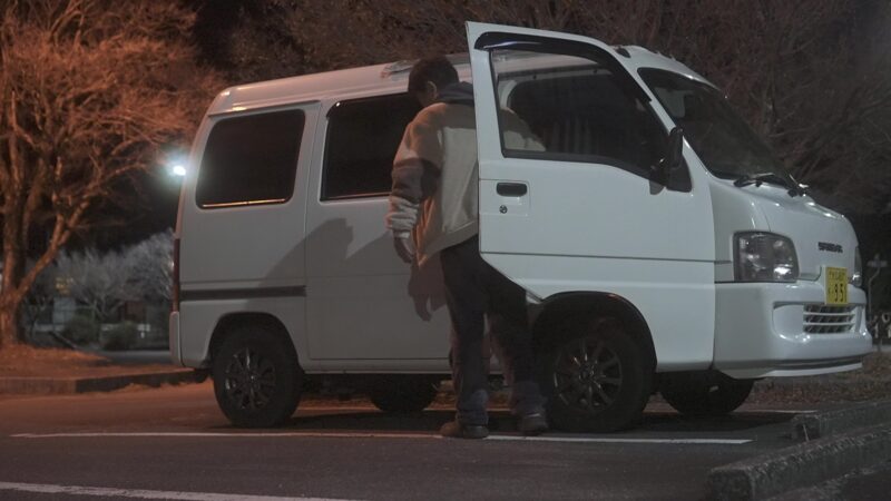 湯谷温泉駐車場で車中泊